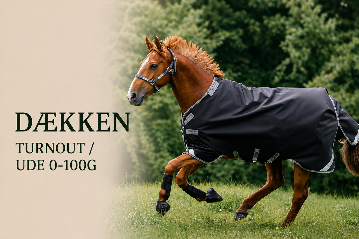 Dækken. Turnout / Udedækkener 0-100g. Regn, sommer & let overgang