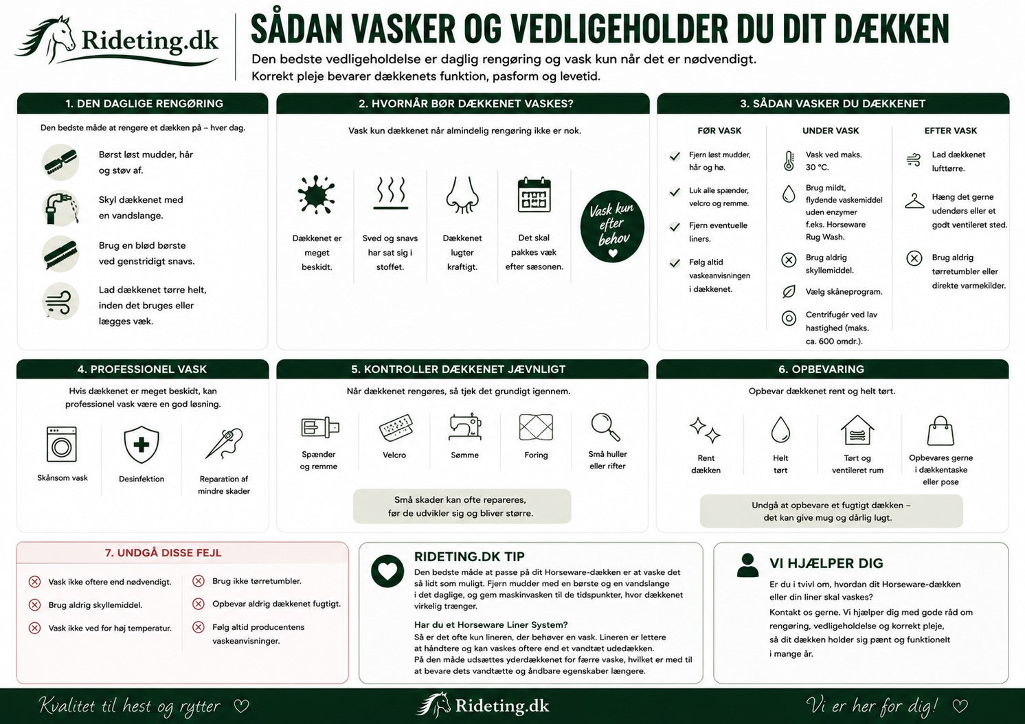 11. Sådan vasker og vedligeholder du dit dækken