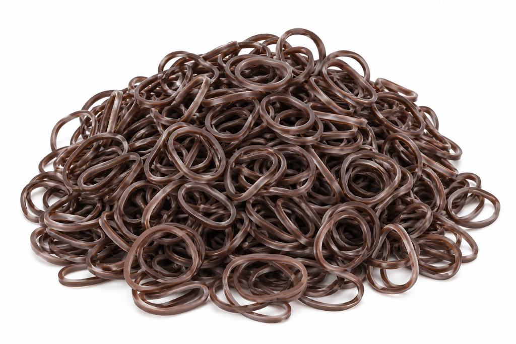 Elastikker til fletning Brun – 500 stk.