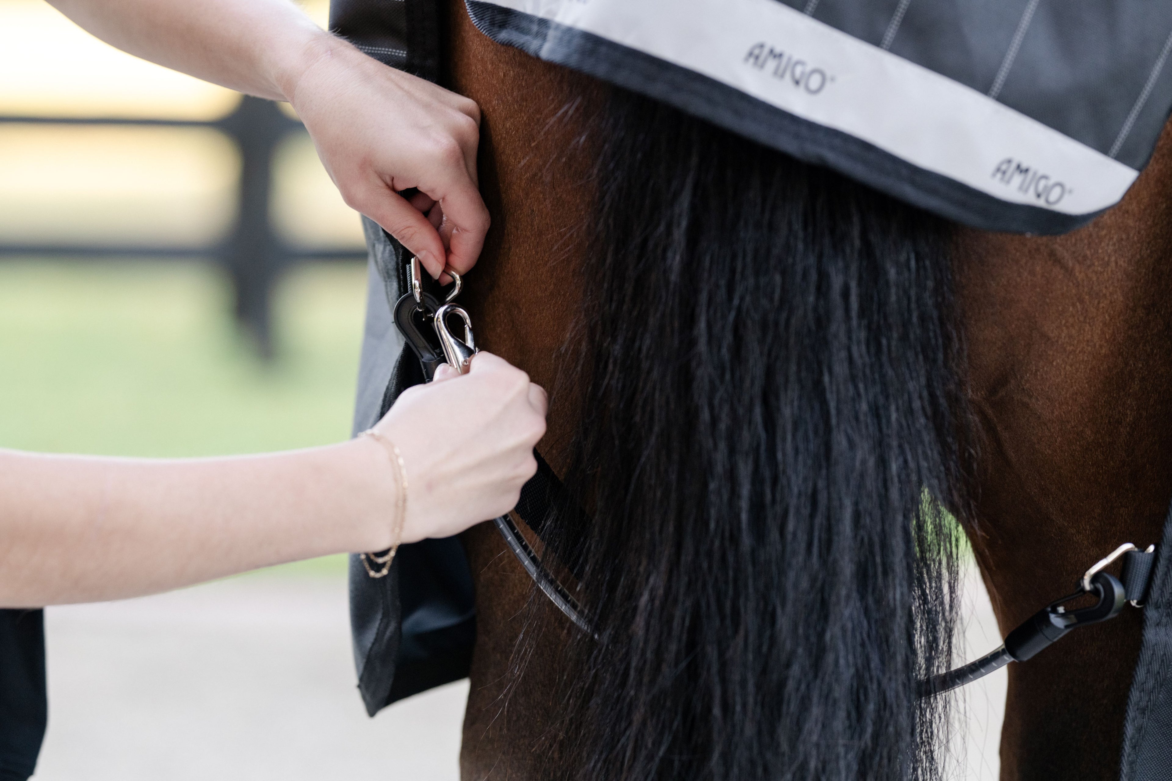 Elastiske Benstropper  fra Horseware (2 stk.) - Ekstra stabilitet og sikker pasform til dækkenet