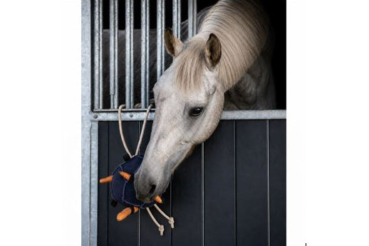 Snackbold til hest – Aktiverende bokslegetøj med ophæng - Mørkeblå ca.60cm