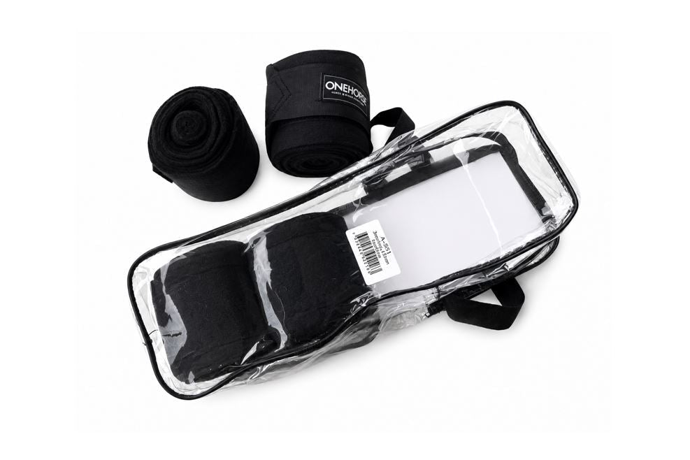 Fleecebandager med velcrolukning 4 stk. 300x10cm - Sort