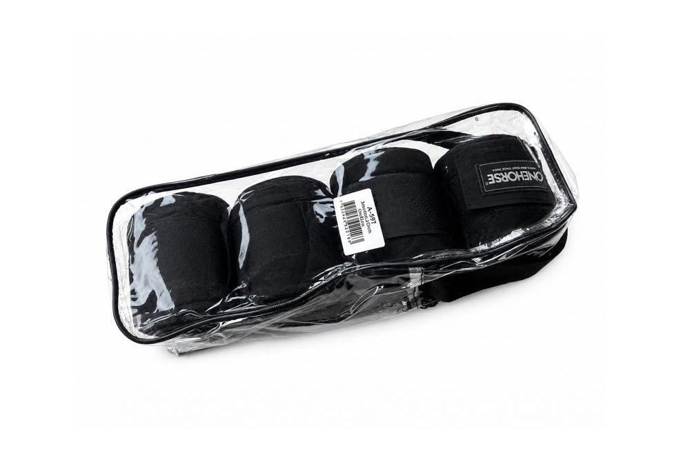 Fleecebandager med velcrolukning 4 stk. 300x10cm - Sort