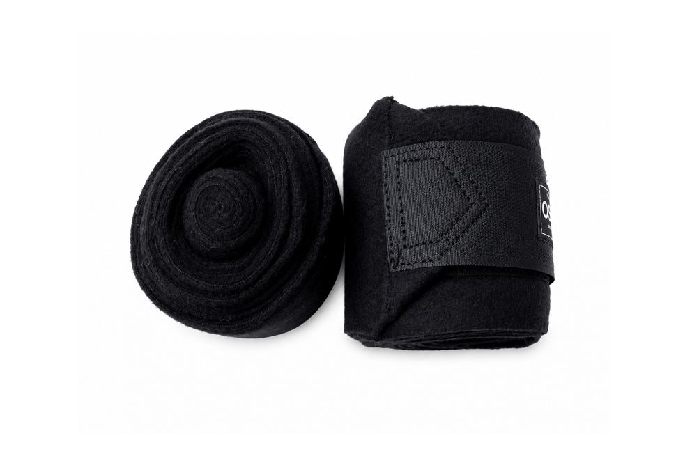 Fleecebandager med velcrolukning 4 stk. 300x10cm - Sort