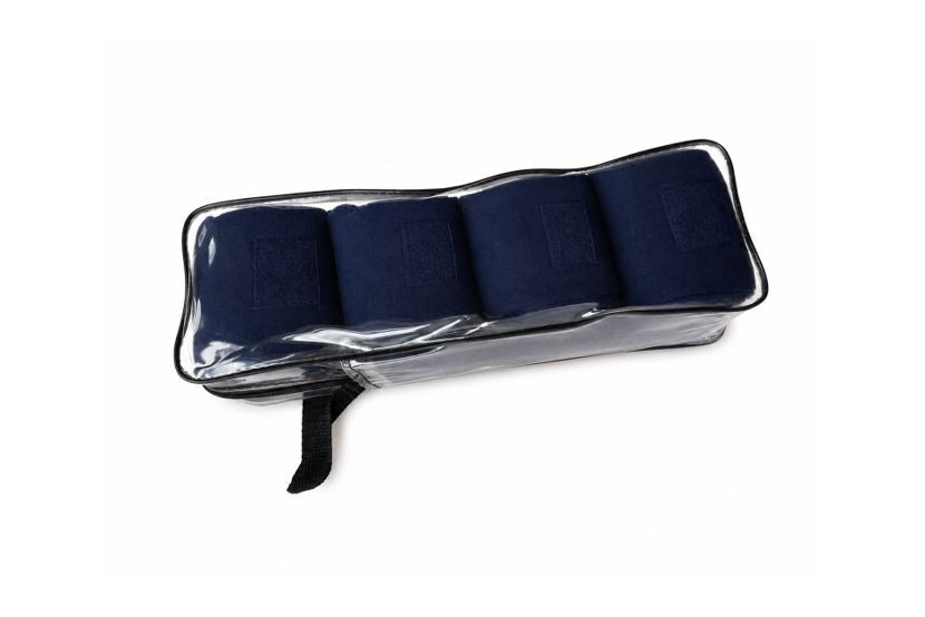 Fleecebandager med velcrolukning 4 stk. 350x12cm - Marineblå