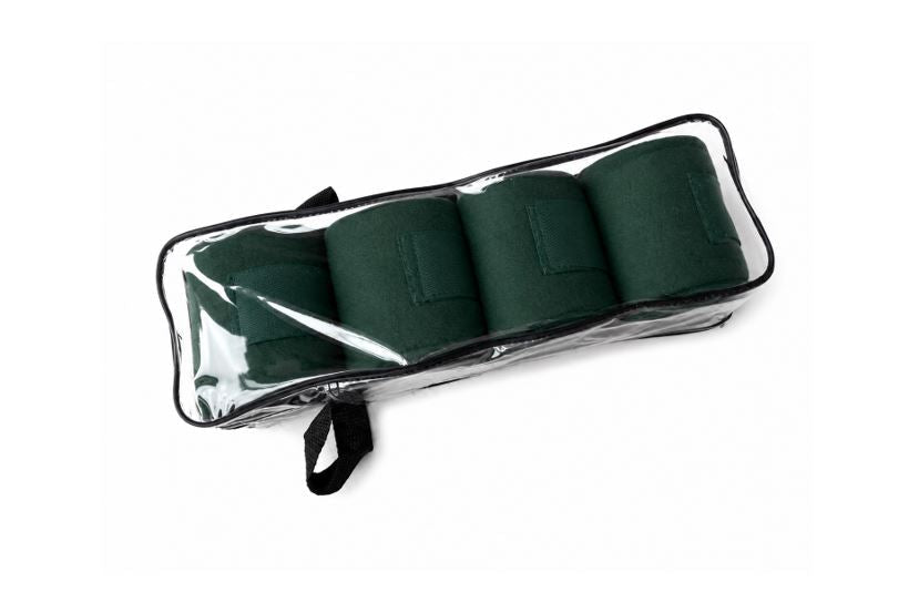 Fleecebandager med velcrolukning 4 stk. 350x12cm - Mørkegrøn