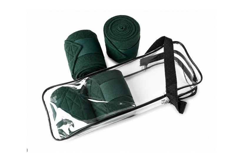 Fleecebandager med velcrolukning 4 stk. 350x12cm - Mørkegrøn