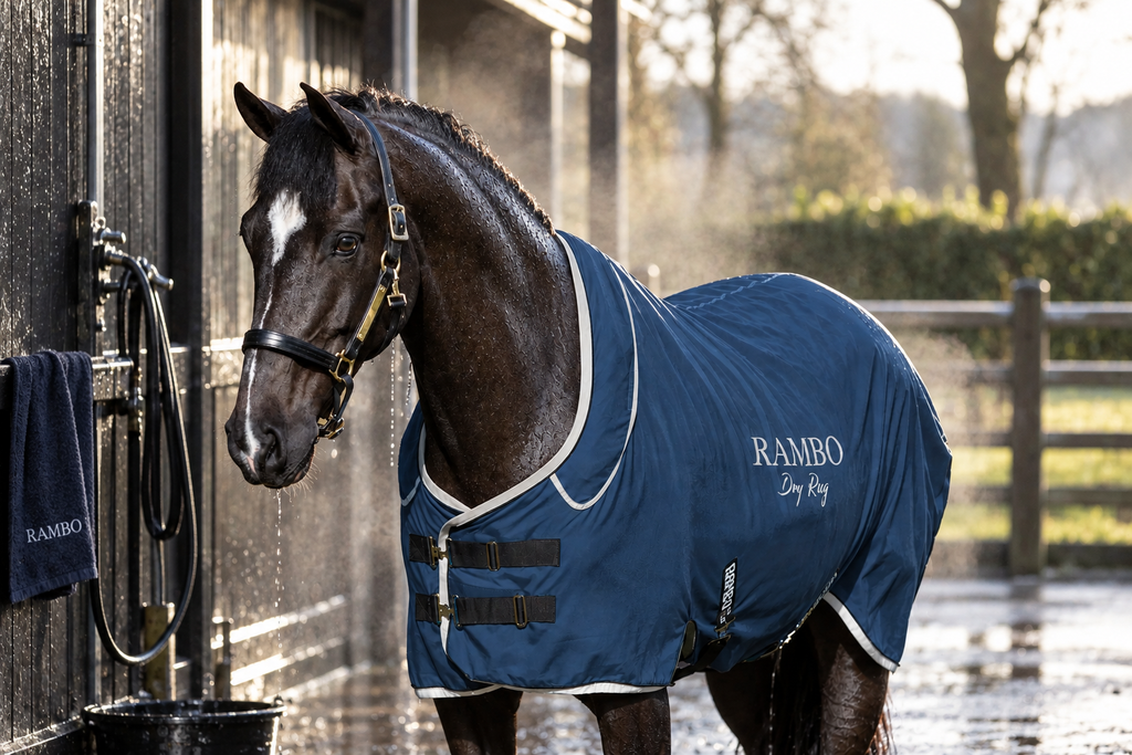 Horseware Rambo Supreme Dry Rug Tørre / Transportdækken med hals- Tørredækken med ekstrem tørreevne