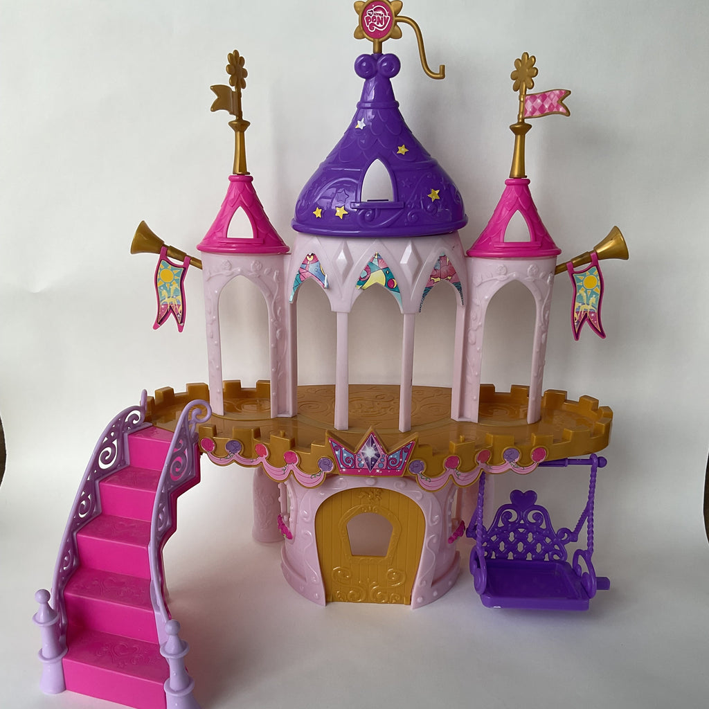 My Little Pony slot med trappe og gynge – pink/lilla – ca. 45 x 40 cm