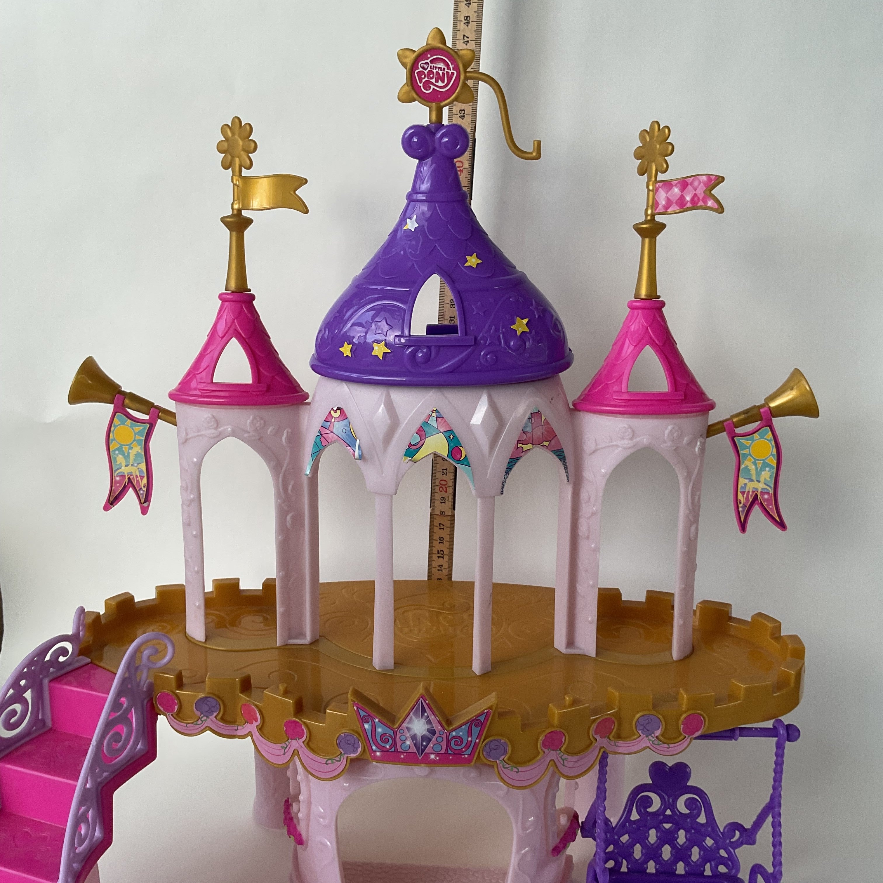 My Little Pony slot med trappe og gynge – pink/lilla – ca. 45 x 40 cm