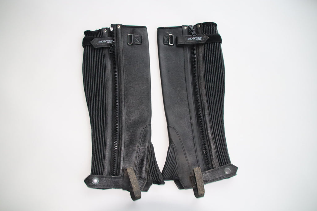 Montar læderchaps / læder leggins – str. S