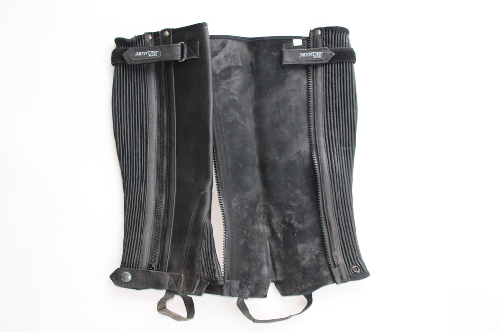 Montar læderchaps / læder leggins – str. S