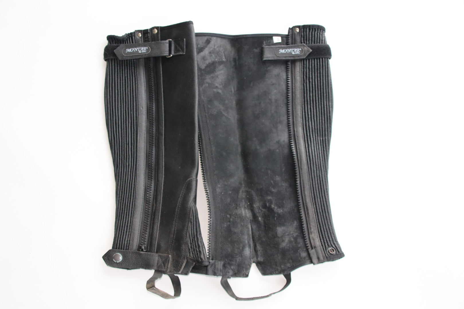 Montar læderchaps / læder leggins – str. S