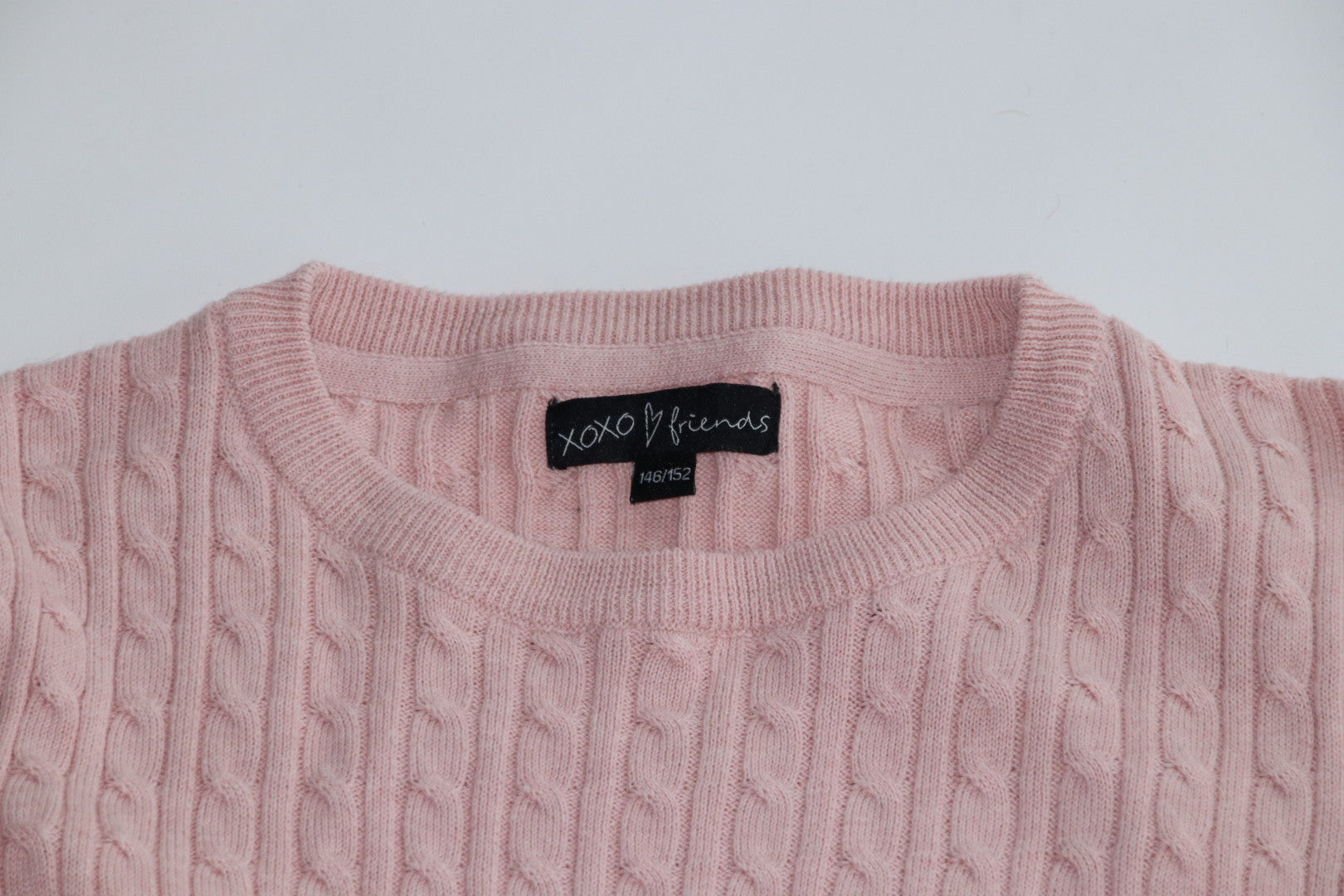 XOXO Friends kabelstrik ridebluse – str. 146/152 (11-12 år)