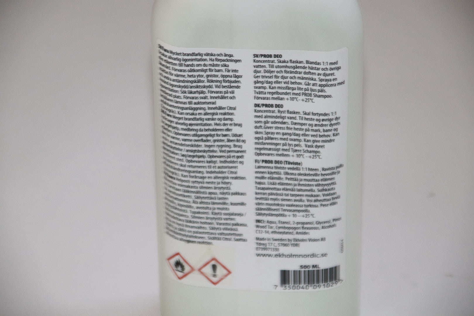 Ekholms Prob Deo Tar koncentrat – insektbeskyttelse til hest (500 ml)