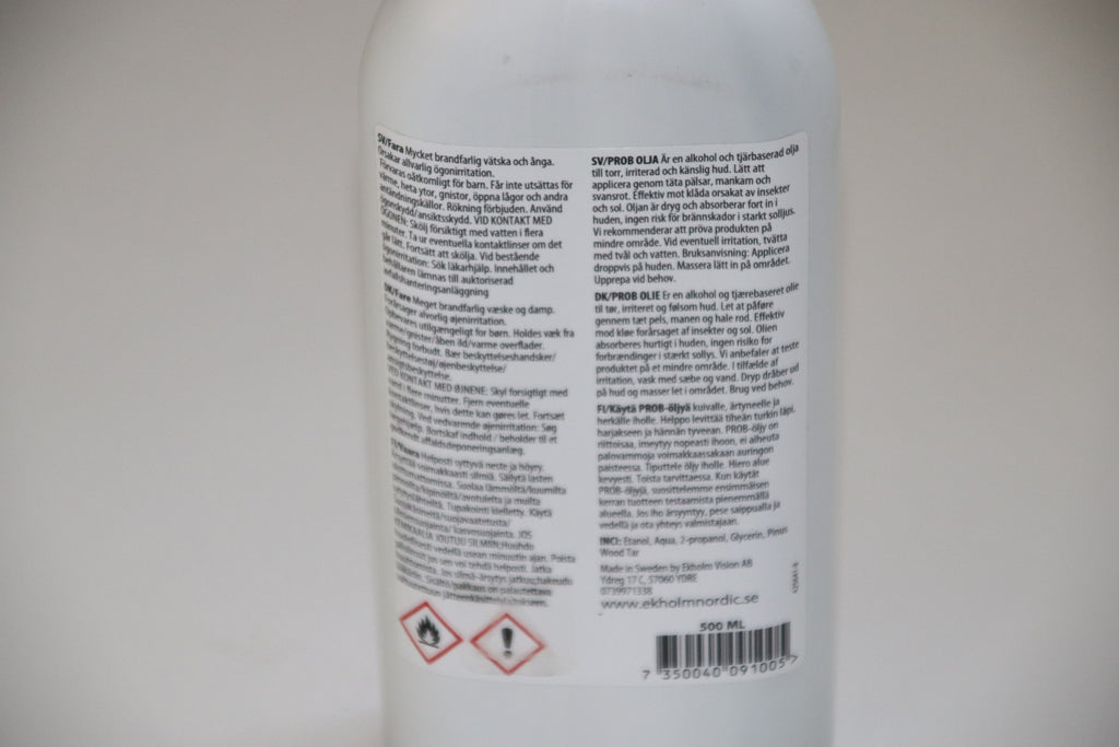 Ekholms Prob Oil – hudpleje / tjæreolie til hest – 500 ml