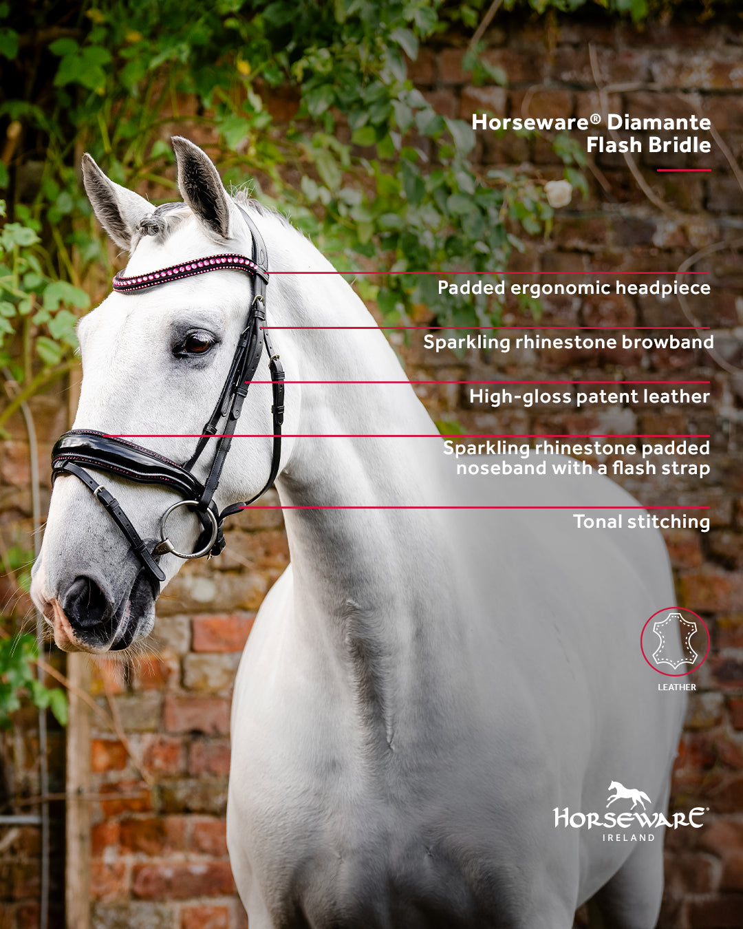 Horseware Diamante Flash Bridle stævne trense