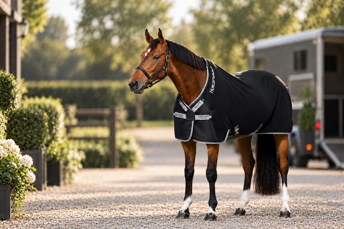 Horseware Rambo Airmax Cooler Transportdækken - Effektiv fugttransport og høj komfort
